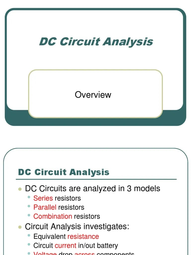 DC Circuit Analysis PDF | PDF | Electrical Network | Series And