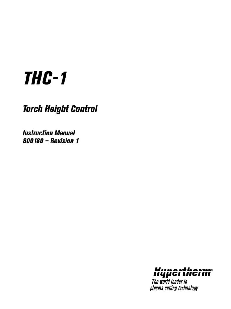 THC1 Torch Height Control (800180), 07Dec2010 PDF