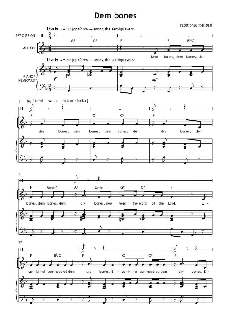Dem Bones (Full Arrangement) Sound