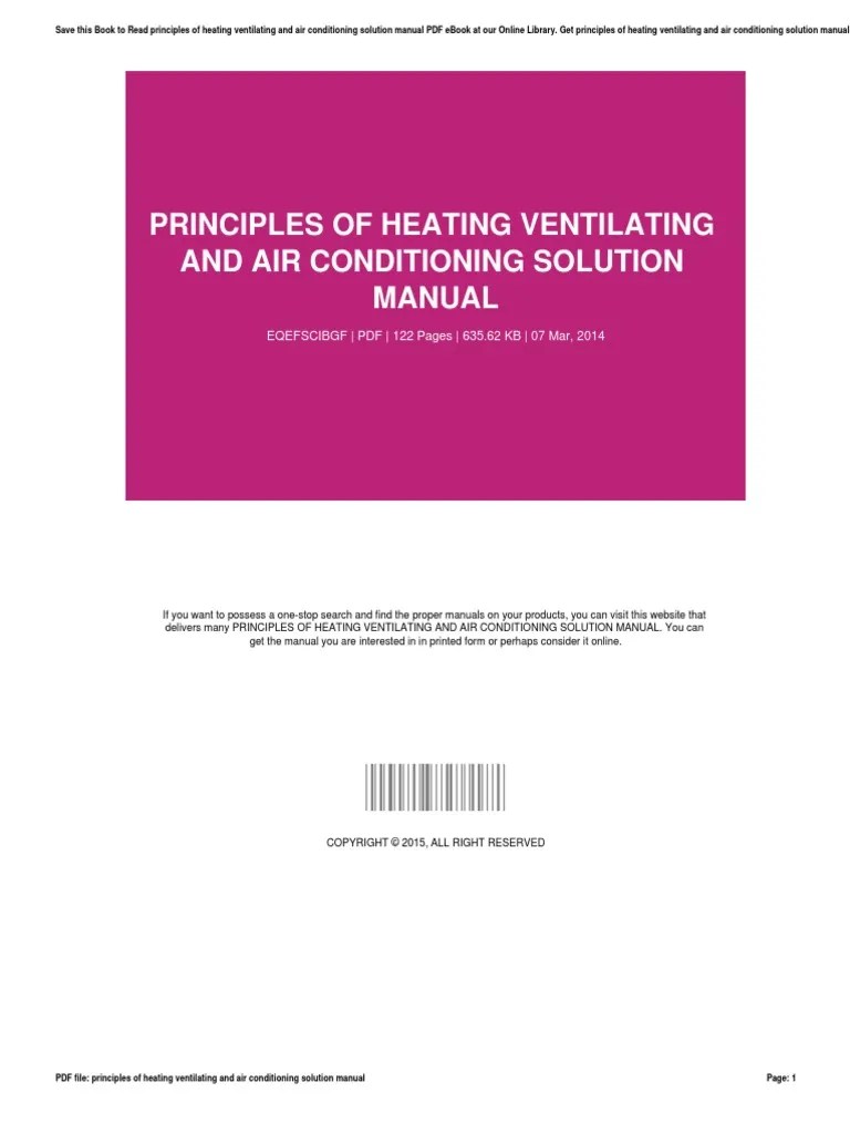 Principles of Heating Ventilating and Air Conditioning Solution Manual 180127030955 PDF PDF