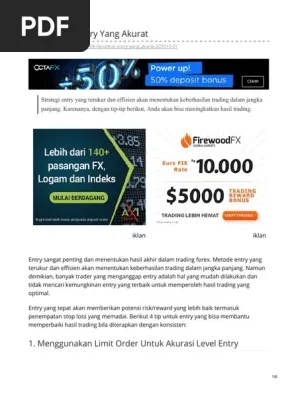 4 Tip Untuk Entry Yang Akurat | PDF