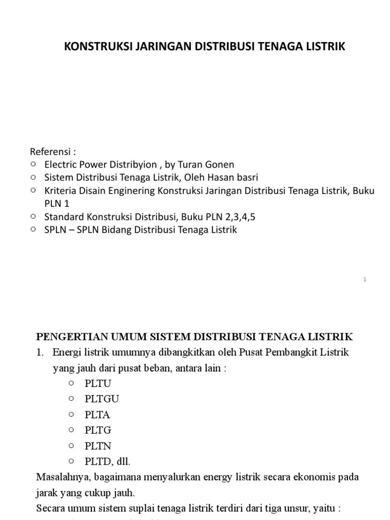 K1 - Pengertian Umum Sistem Distribusi - 1 | PDF