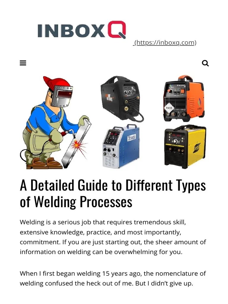 Guide To Types of Welding PDF PDF Welding Construction