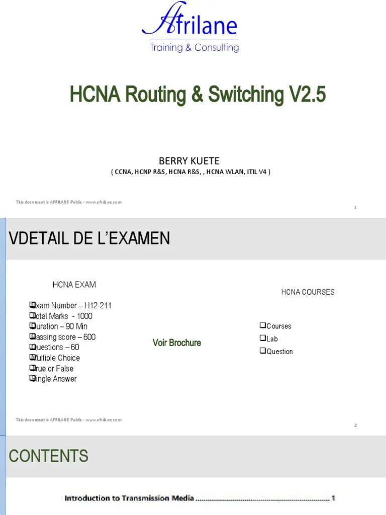 HCNA Routing & Switching V2.5 Berry Kuete PDF Network Switch Osi
