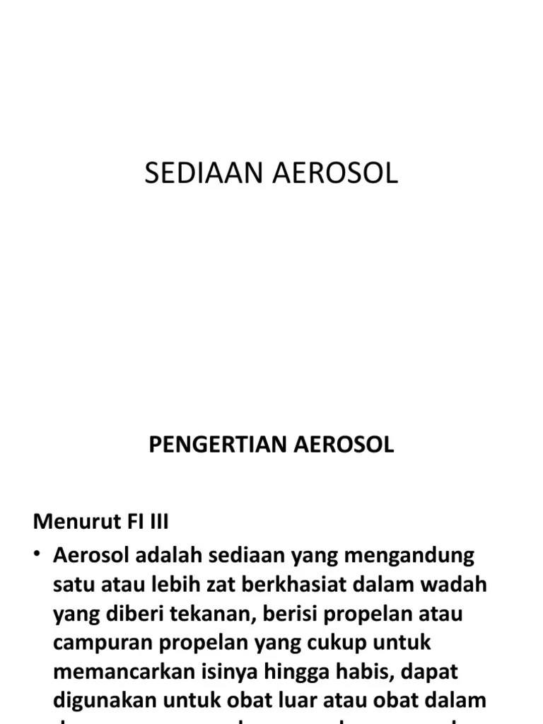 Sediaan Aerosol | PDF