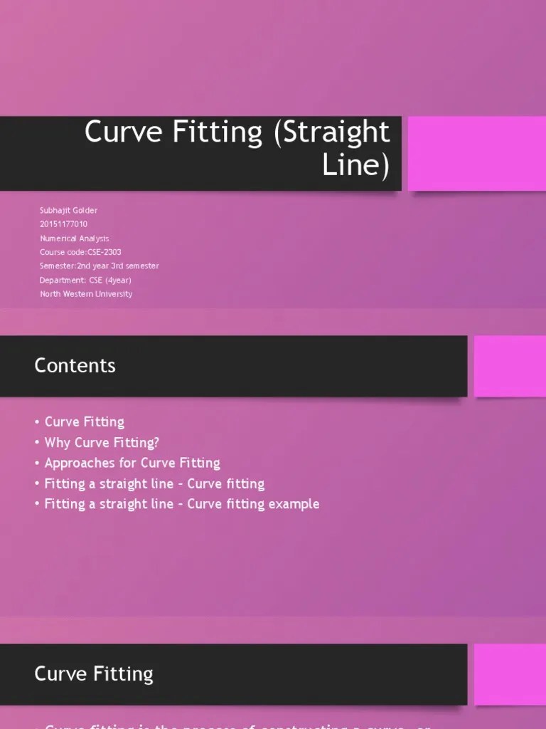 Curve Fitting Straight Line PDF Equations Applied Mathematics