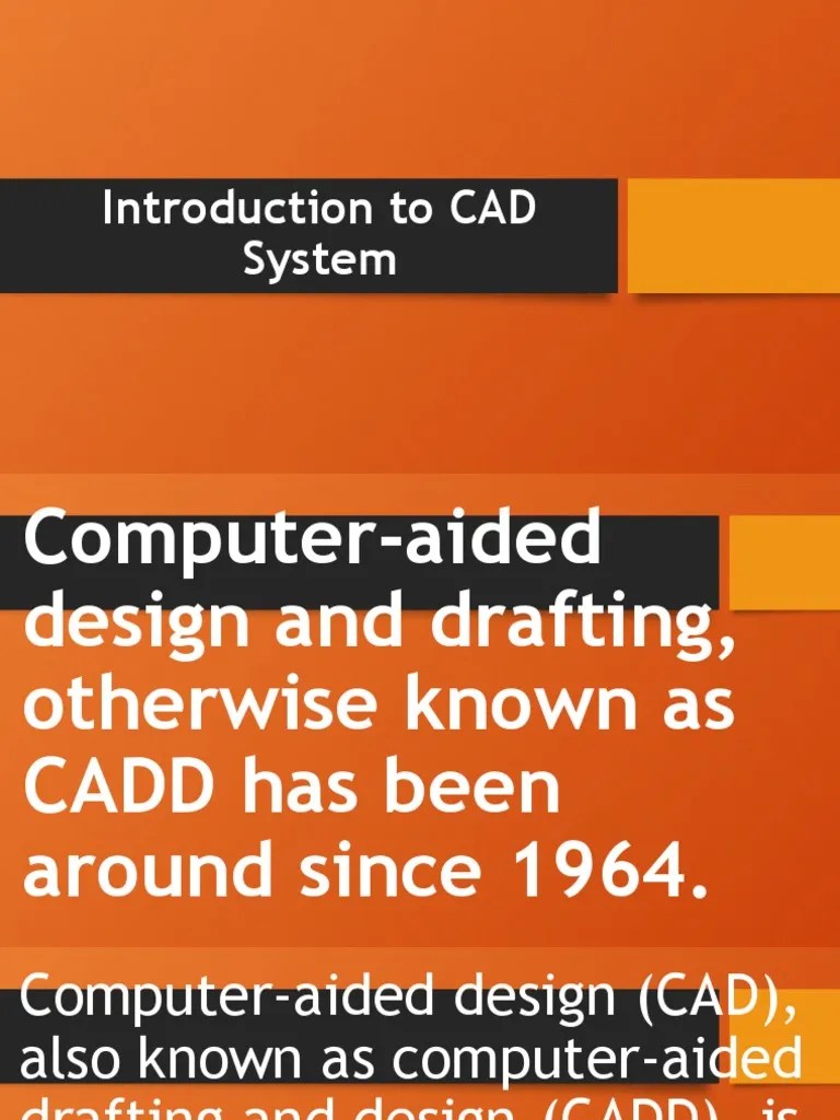 Introduction To CAD System PDF Computer Aided Design Auto Cad