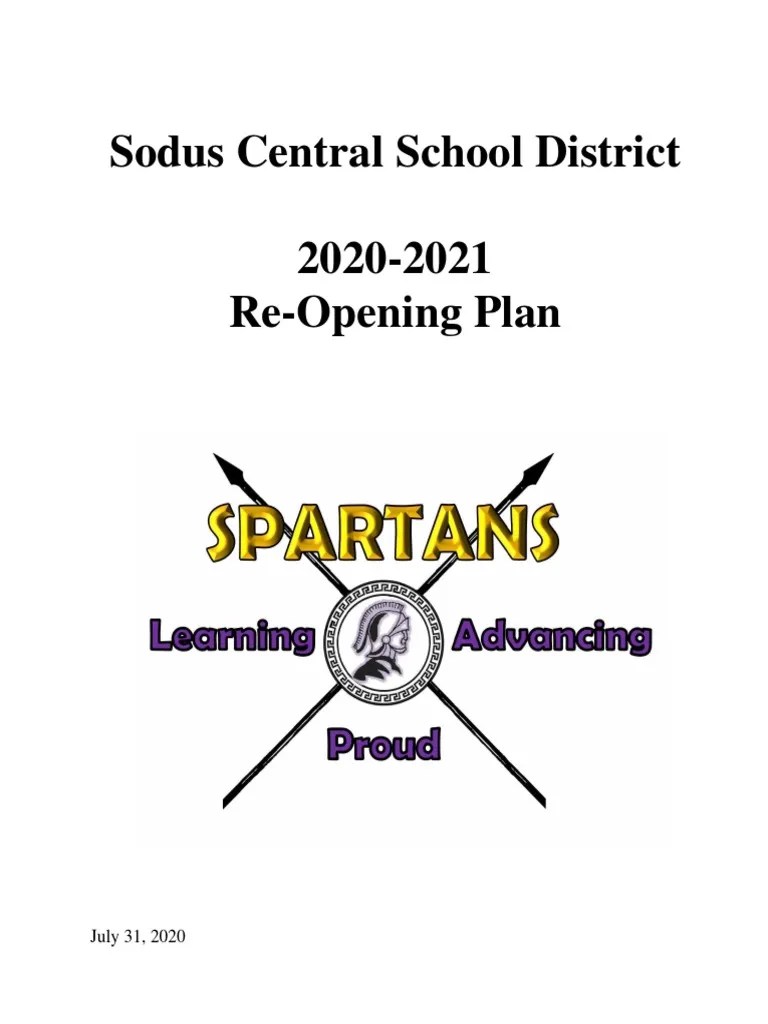 Sodus CSD ReOpening Plan PDF Hand Washing Bus