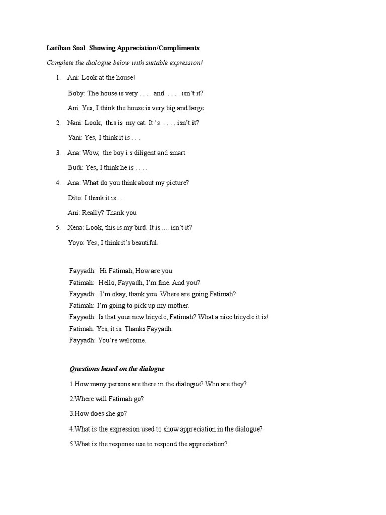 3.latihan Soal Showing Appreciation and Giving Opinion | PDF