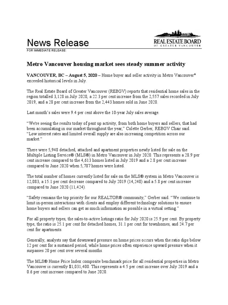 See Squamish Housing Stats For July PDF Real Estate Broker Real Estate Law