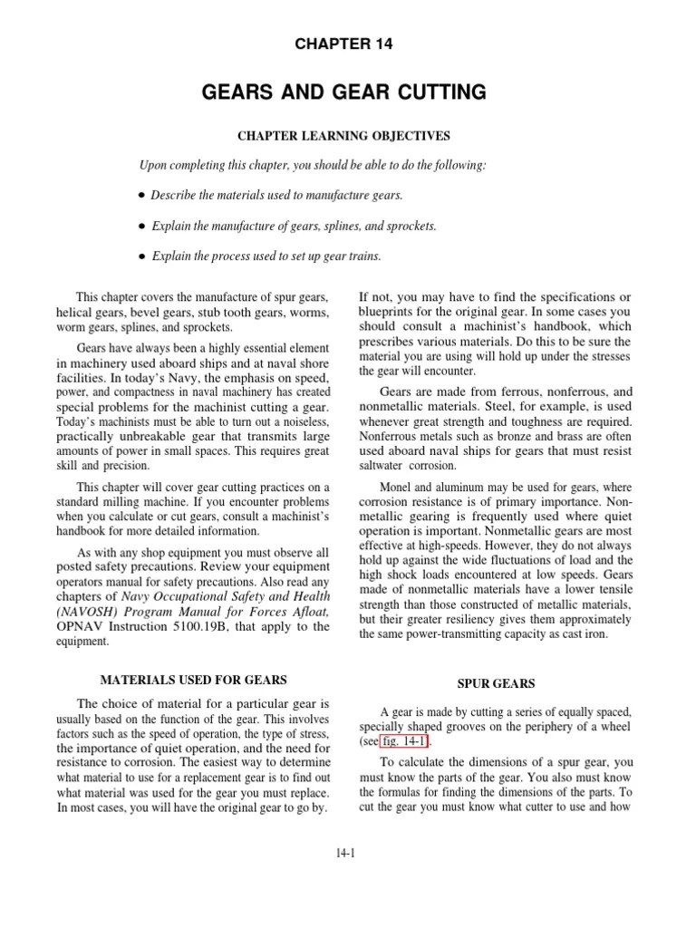 gear cutting formulae Gear Machines