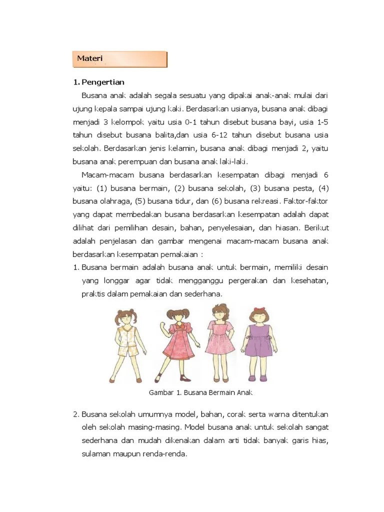 Materi Busana Anak | PDF