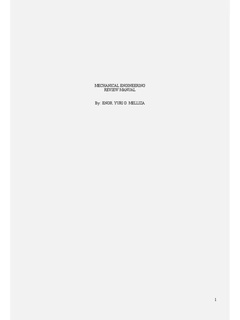 Mechanical Engineering Manual PDF | PDF