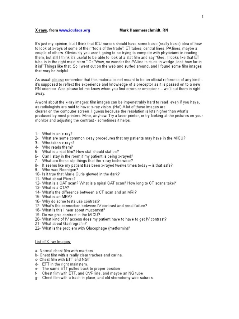 Reading XRays for Beginners Resonance Imaging Ct Scan