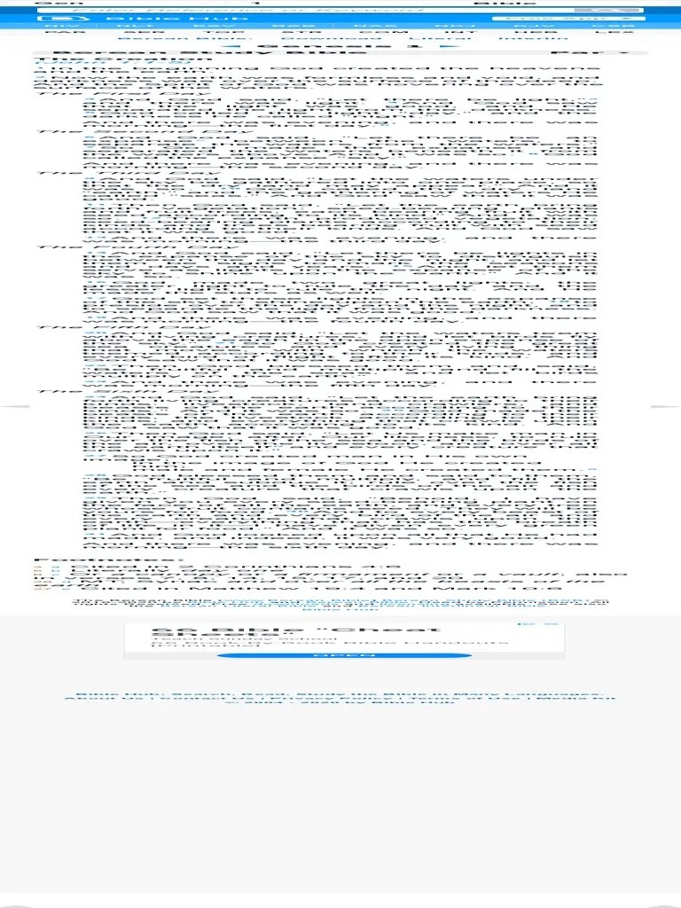 66 Bible "Cheat Sheets" Genesis 1 PDF Genesis Creation Narrative Sky