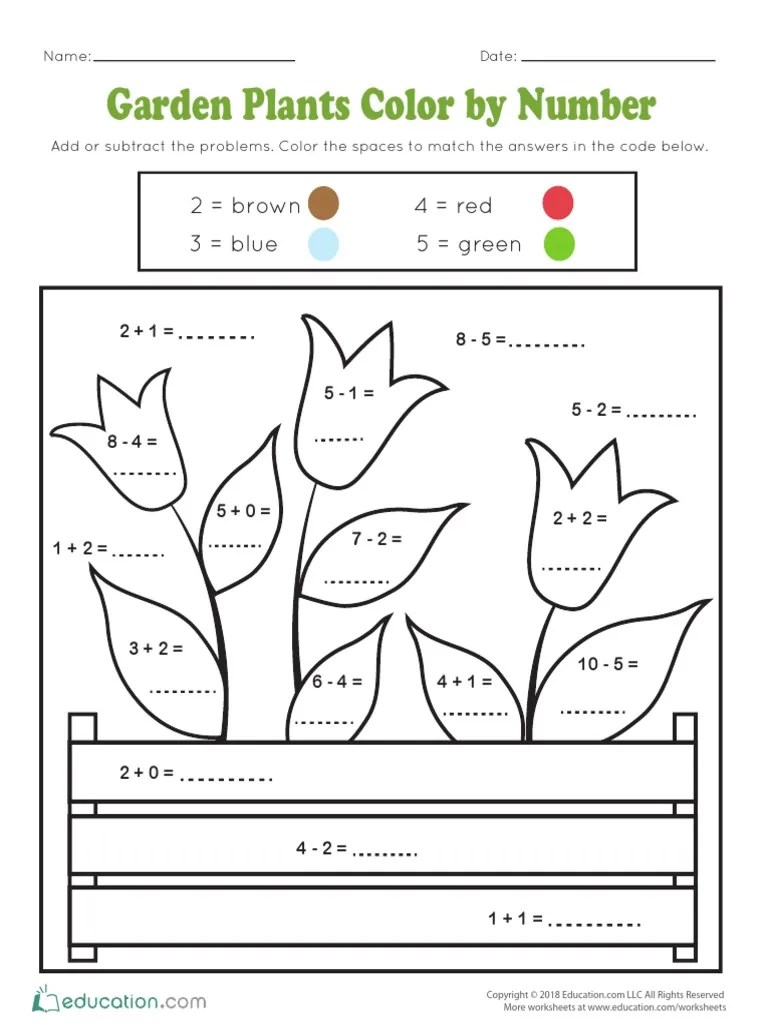 Garden Plants Color by Number 2018 PDF