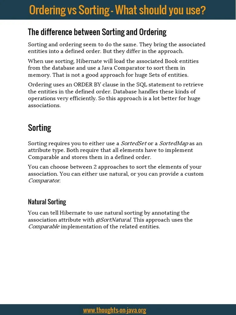 The Difference Between Sorting and Ordering Sortedset Sortedmap PDF