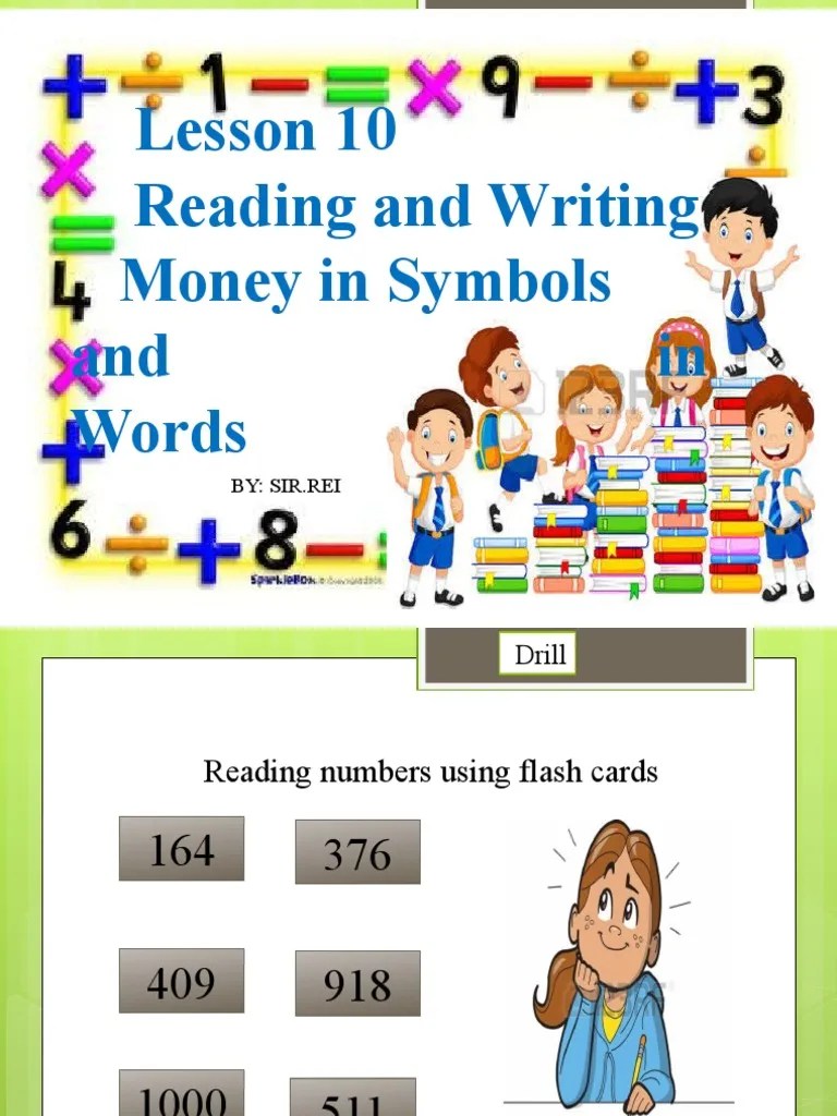 Lesson 10 Reading and Writing Money in Symbols and in Words PDF
