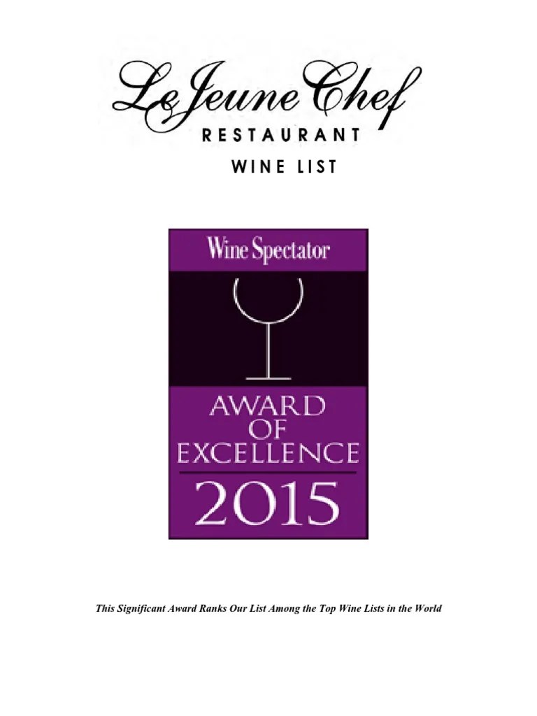 Wine List This Significant Award Ranks Our List Among The Top Wine