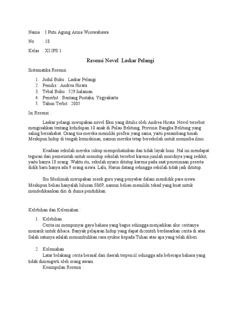 Kesimpulan Dari Novel Laskar Pelangi – Kami