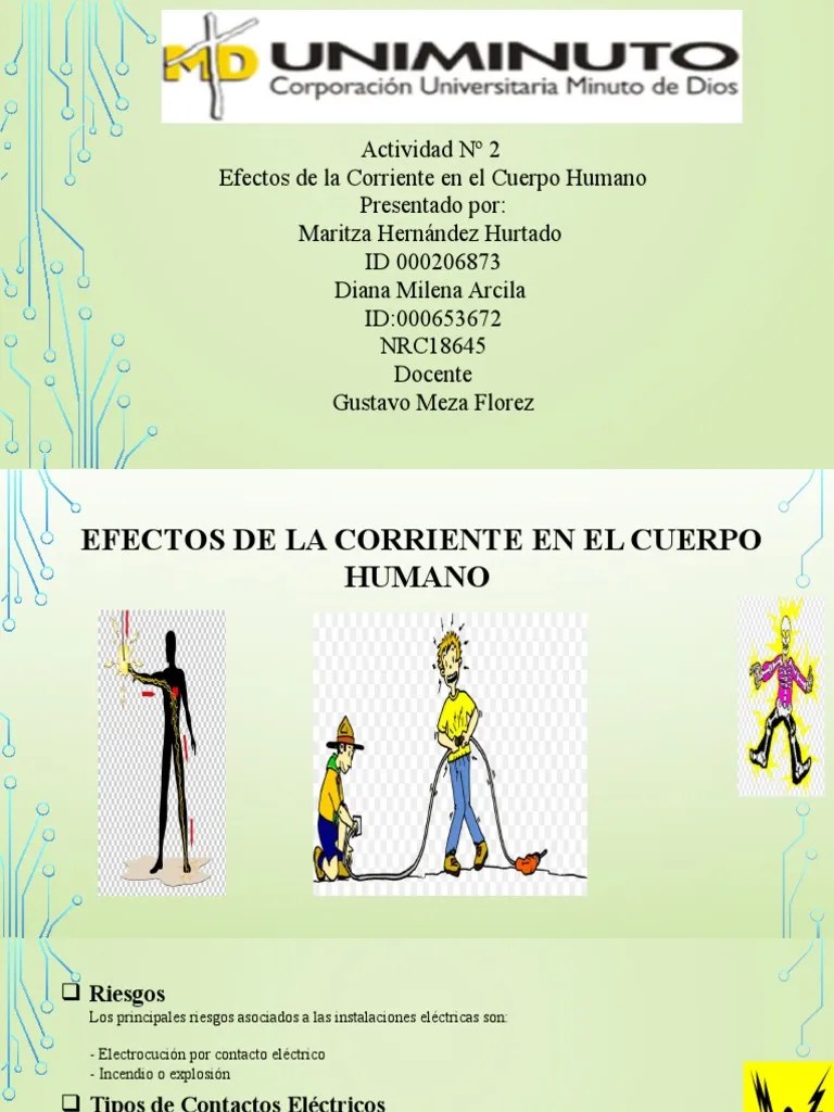 Efectos de la Corriente en el Cuerpo Humano Actividad 2 Corriente