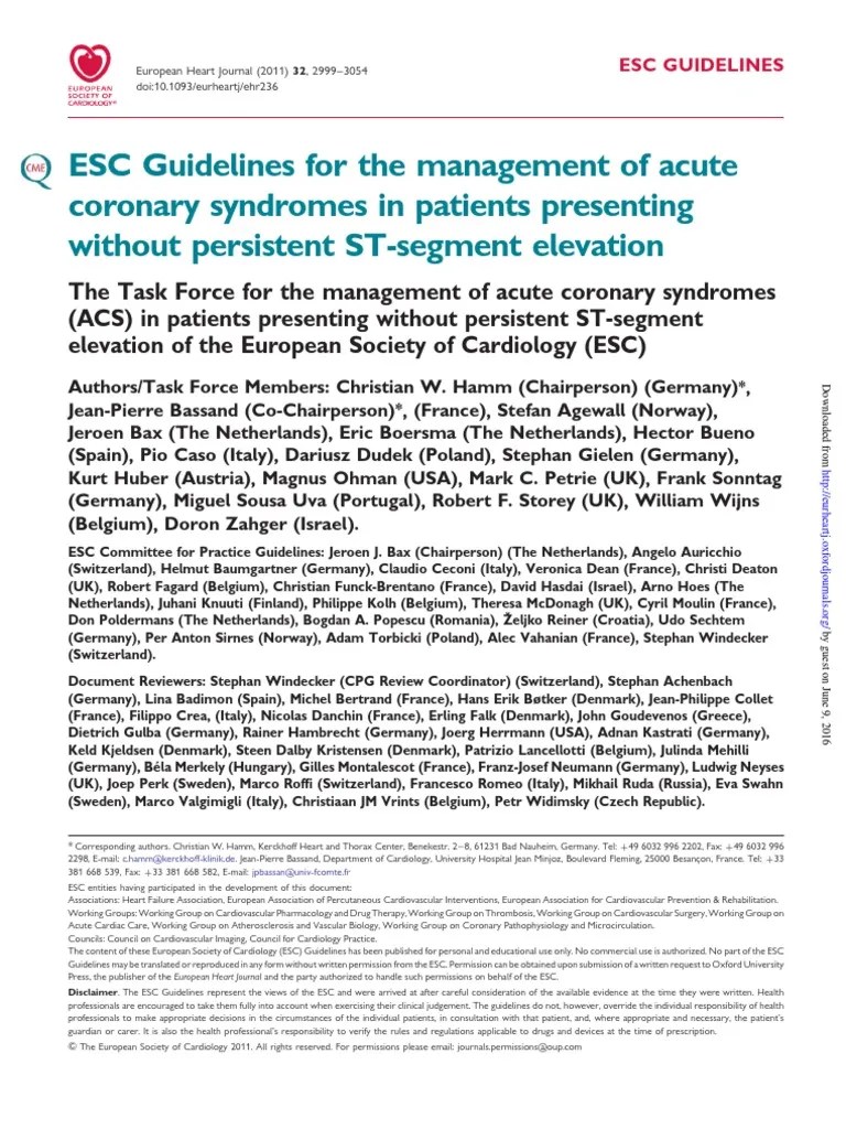 Acs Guideline PDF Myocardial Infarction Percutaneous Coronary