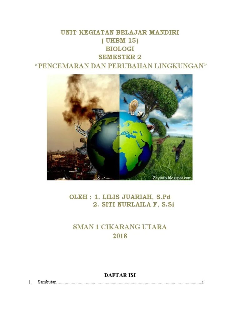 Salamadian.com 40 soal pencemaran lingkungan dan jawabannya soal essay dan pilgan demikian soal atau pertanyaan pilihan ganda bab kerusakan dan pencemaran lingkungan lengkap dengan kunci jawaban. Ukbm 15 Pdf