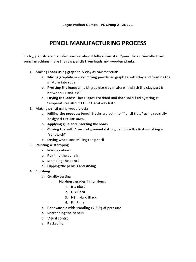 Pencil Making Process PDF