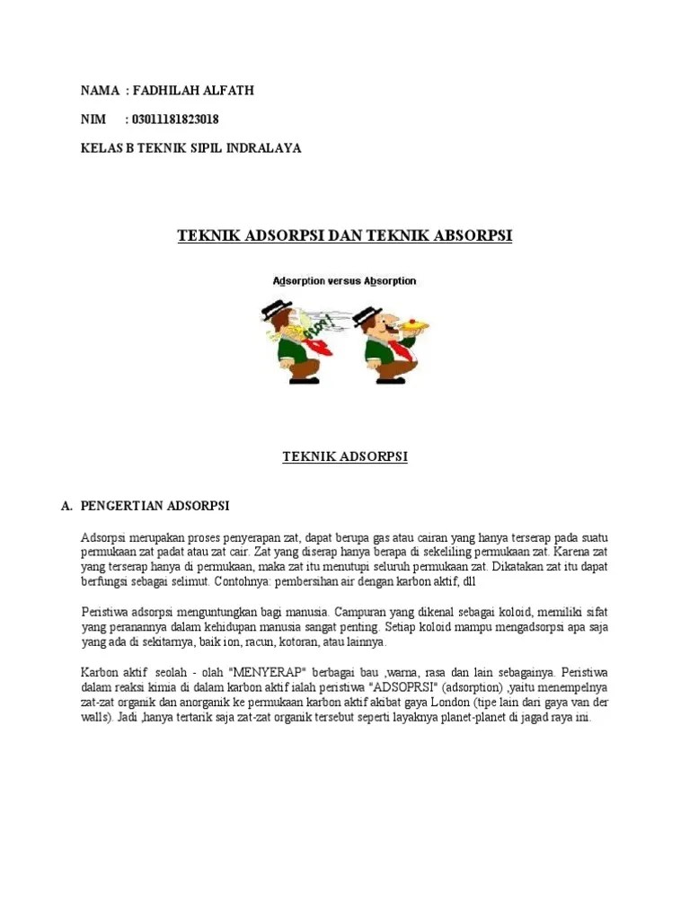 Teknik Absorpsi Dan Teknik Adsorpsi | PDF