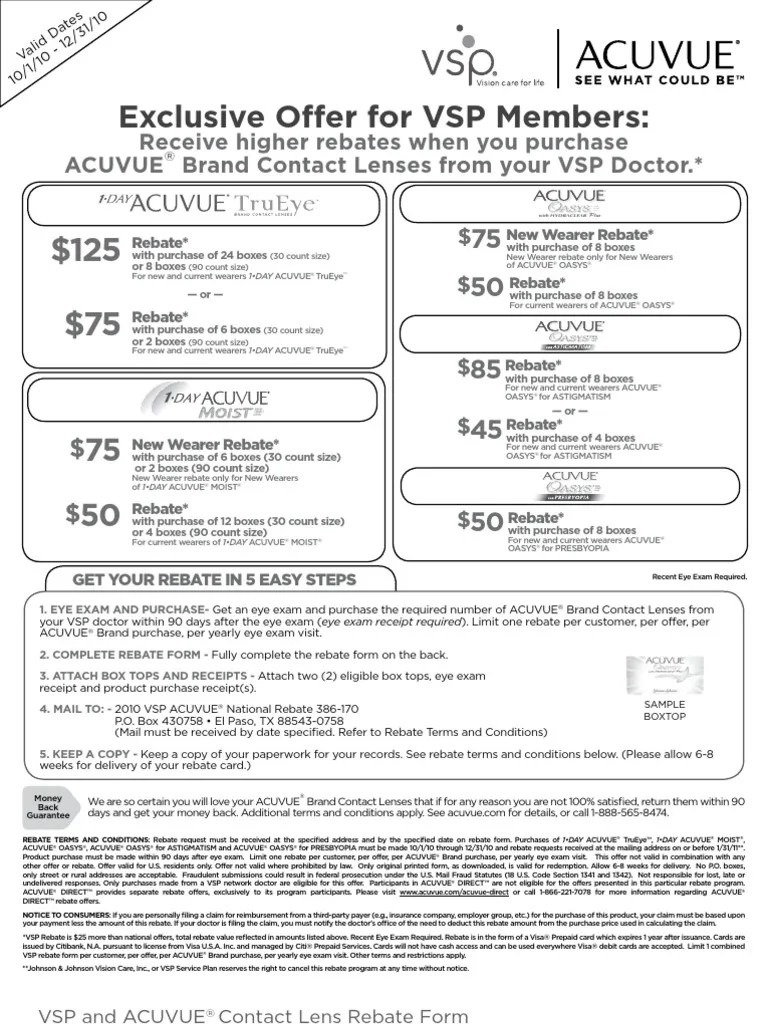 VSP_and_ACUVUE_Contact_Lens_Rebate_Form Contact Lens Debit Card