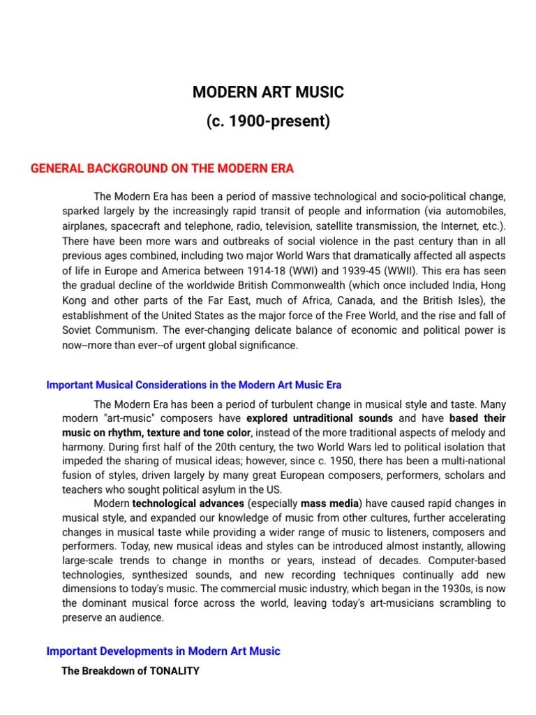 Modern Art Music PDF Composers Electronic Music