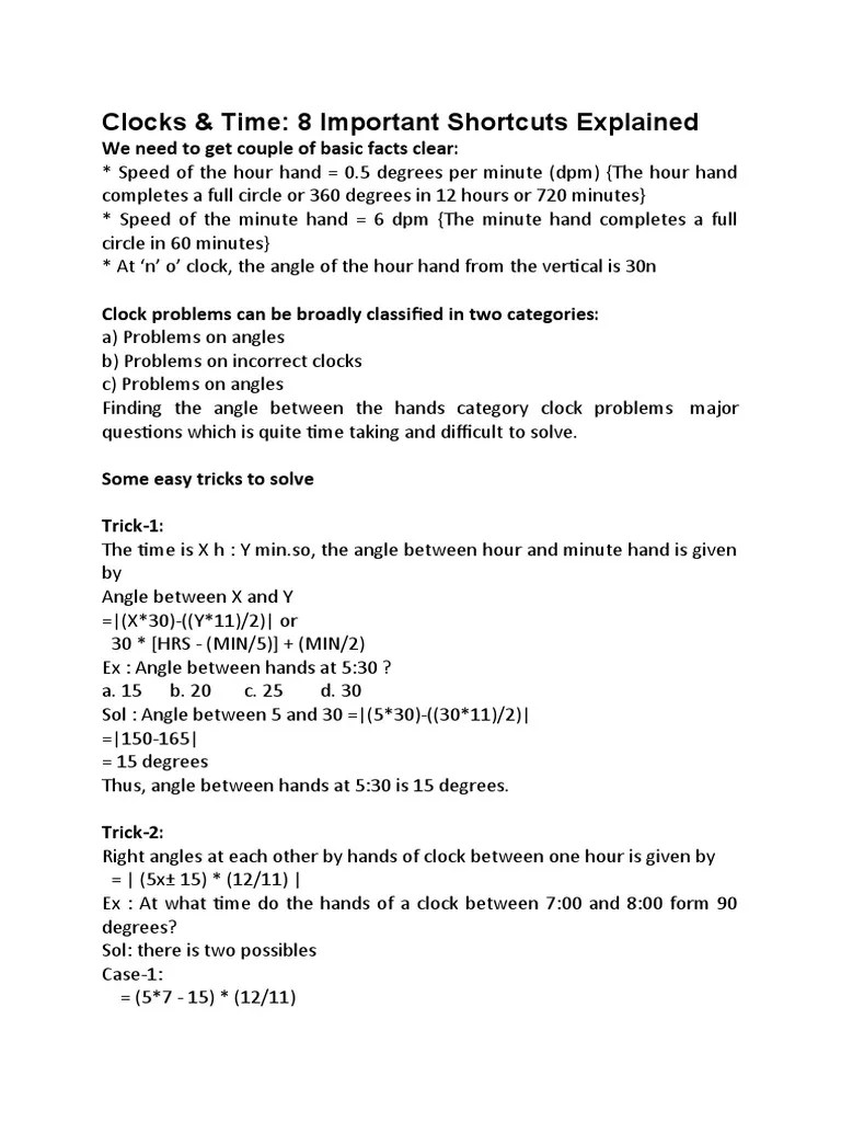 Clocks & Time 8 Important Shortcuts Explained We Need To Get Couple