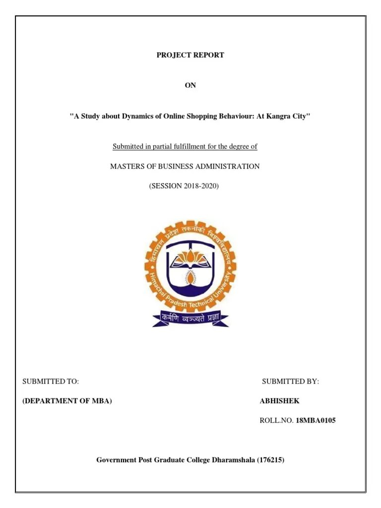 18mba0105 Project Report PDF PDF Online Shopping E Commerce