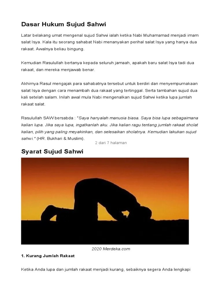 Dasar Hukum Sujud Sahwi