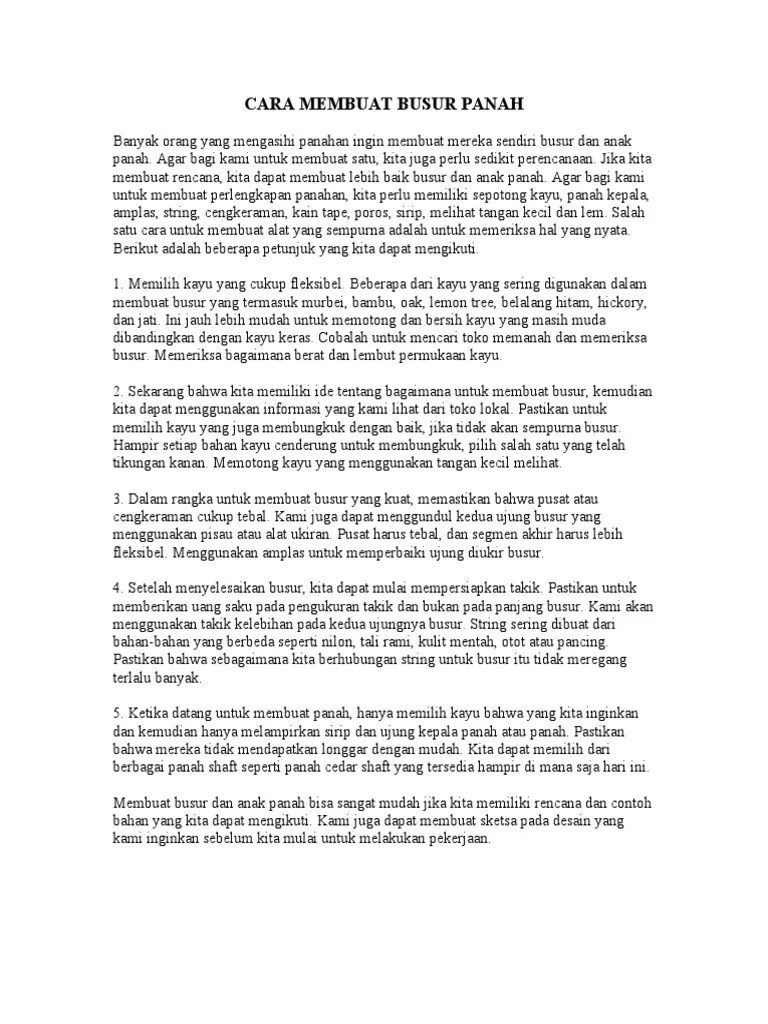 Cara Membuat Busur Panah | PDF
