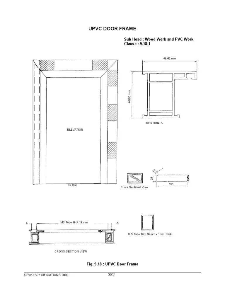 Upvc Door Frame Sub Head Wood Work and PVC Work Clause 9.18.1 PDF