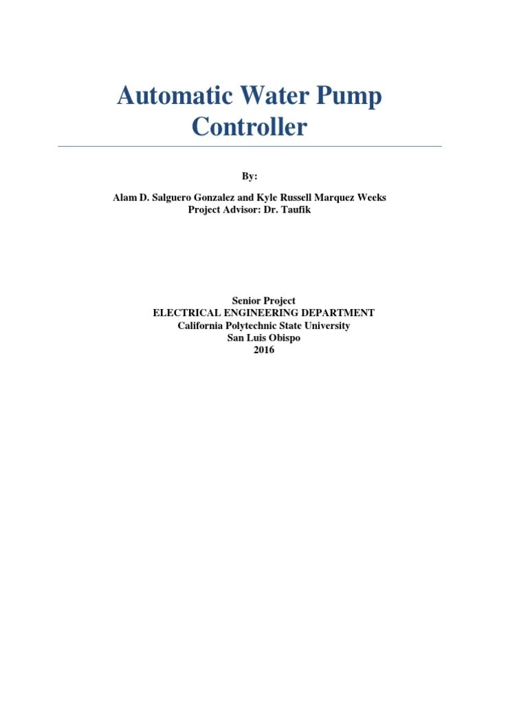 Automatic Water Pump Controller PDF | PDF | Rectifier | Alternating Current