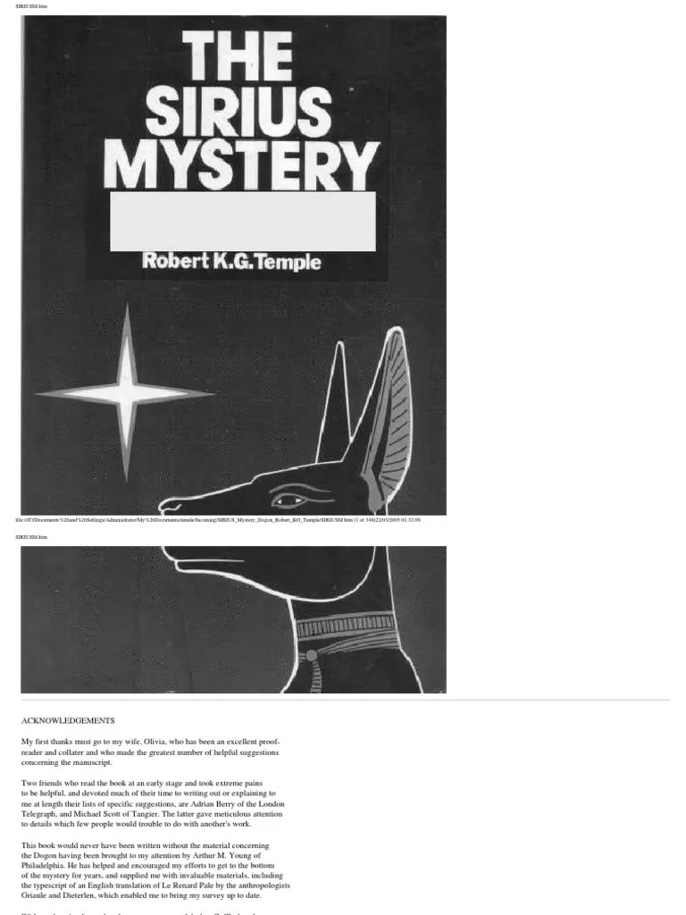 The Sirius Mystery PDF