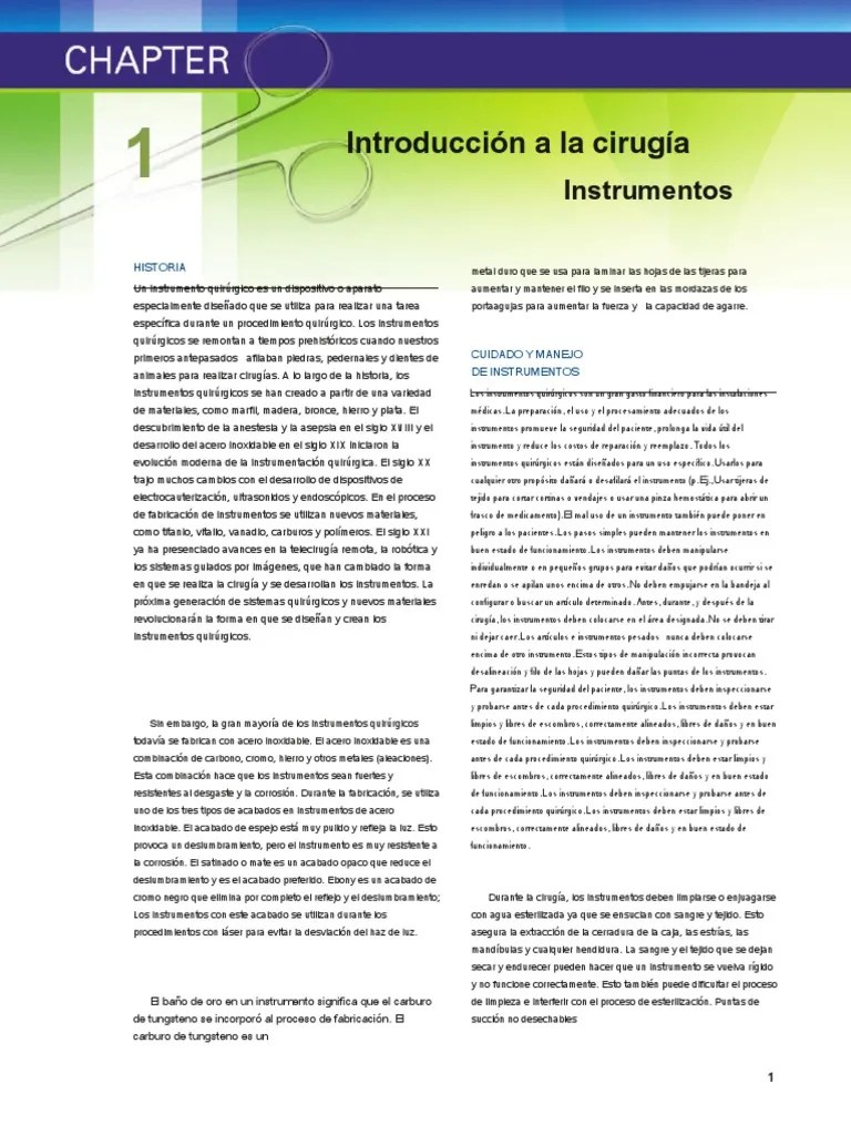 Surgical Instrumentation An Interactive Approach Es PDF Cirugía