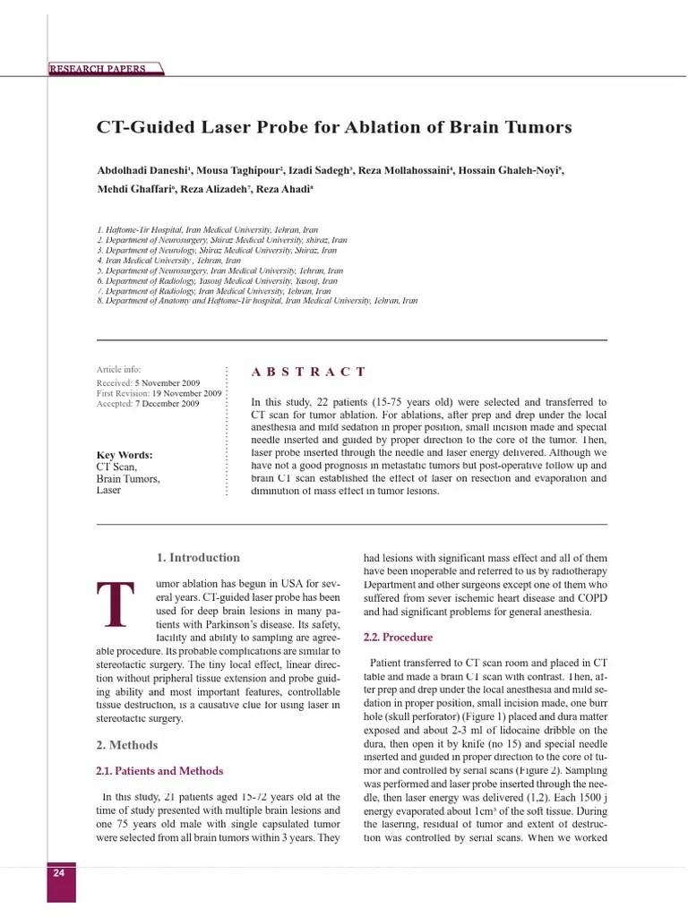 Brain Laser Ablation PDF Ablation Laser