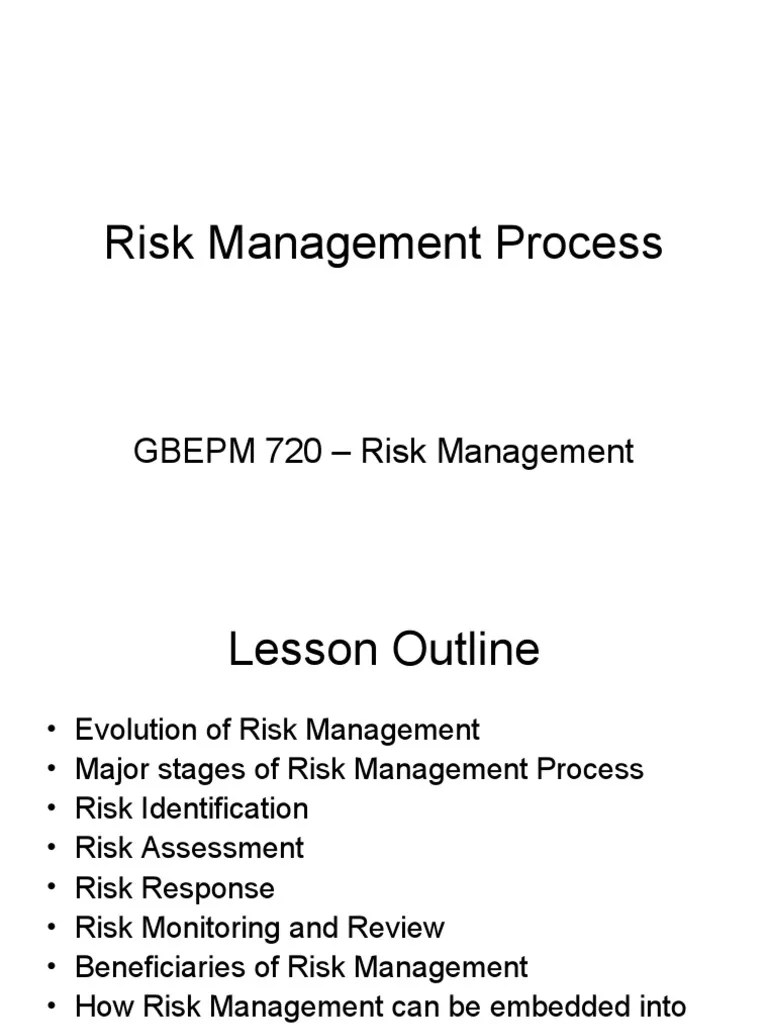 4 Risk Management Process PDF Risk Risk Management