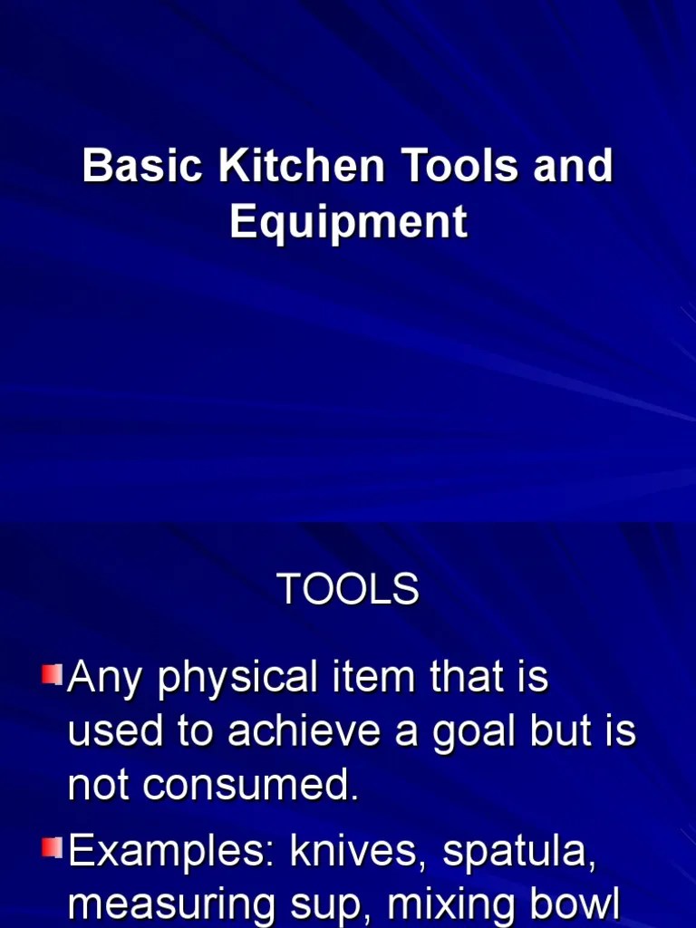Basic Kitchen Tools and Equipment TLE9 PDF Cookware And Bakeware