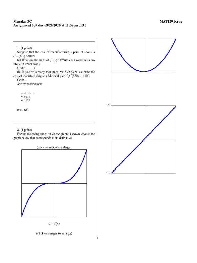 Homework | PDF | Slope | Function (Mathematics)