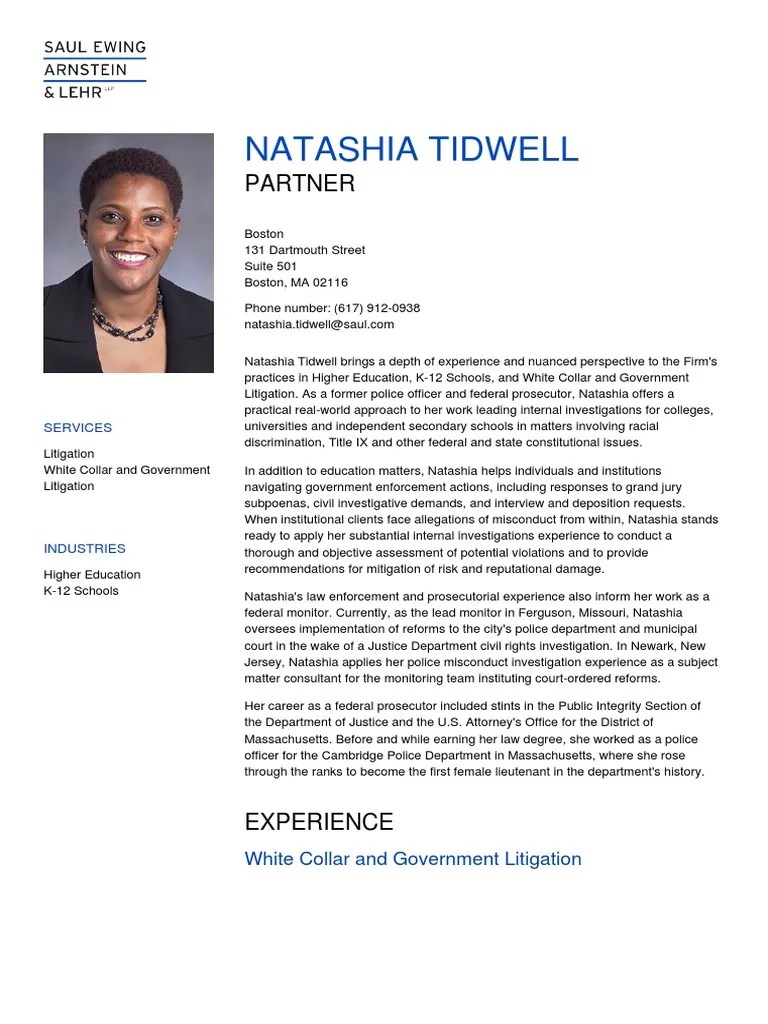 Saul Ewing Arnstein & Lehr Natashia Tidwell PDF Conspiracy