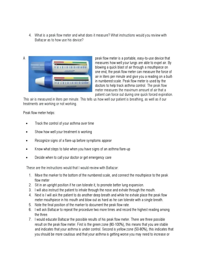 Peak Flow Meter PDF Exhalation Asthma