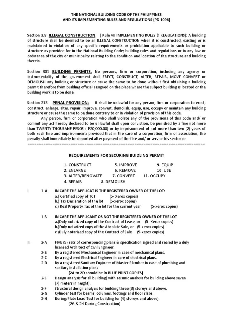 THE NATIONAL BUILDING CODE OF THE PHILIPPINES[1] Building Code Building
