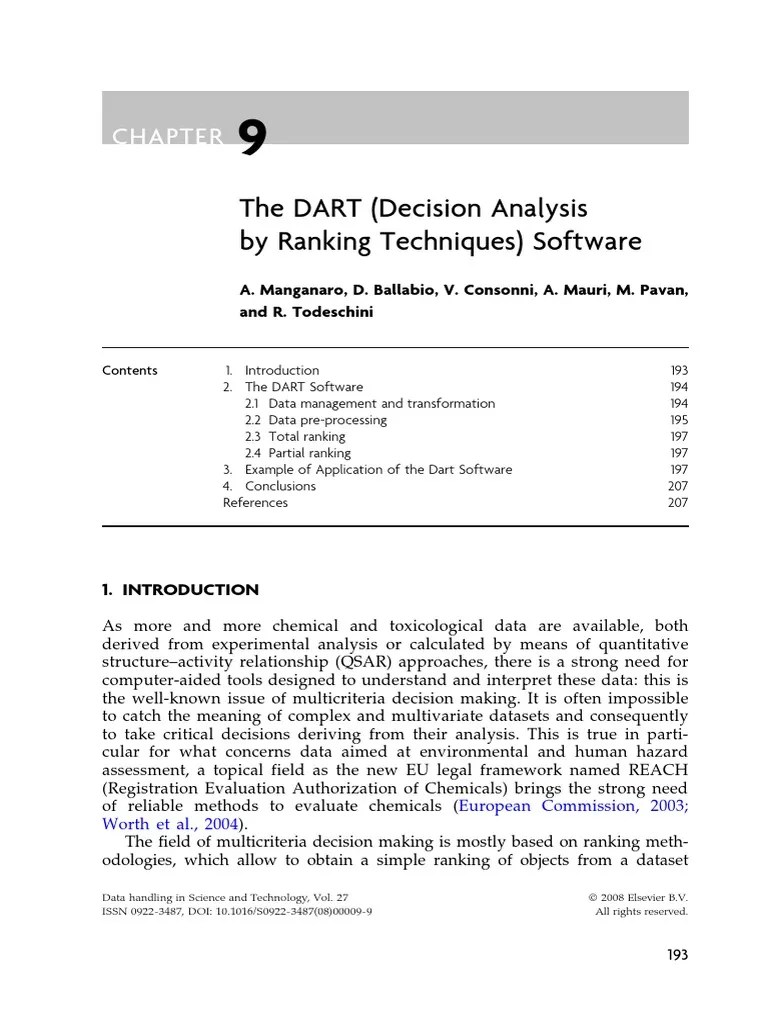 The DART (Decision Analysis by Ranking Techniques) Software PDF