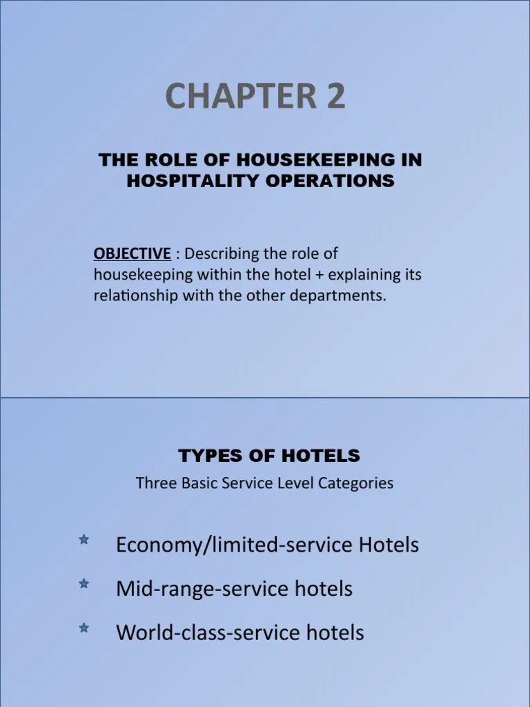 ROLE OF HOUSEKEEPING