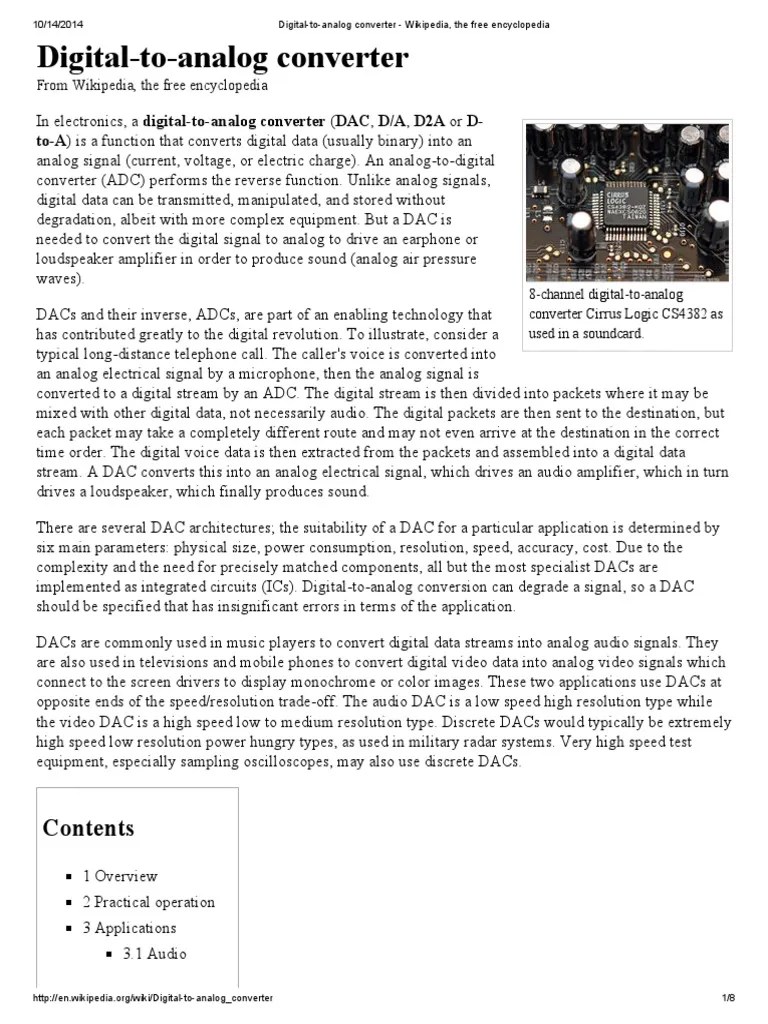 DigitalToAnalog Converter Wikipedia, The Free Encyclopedia PDF
