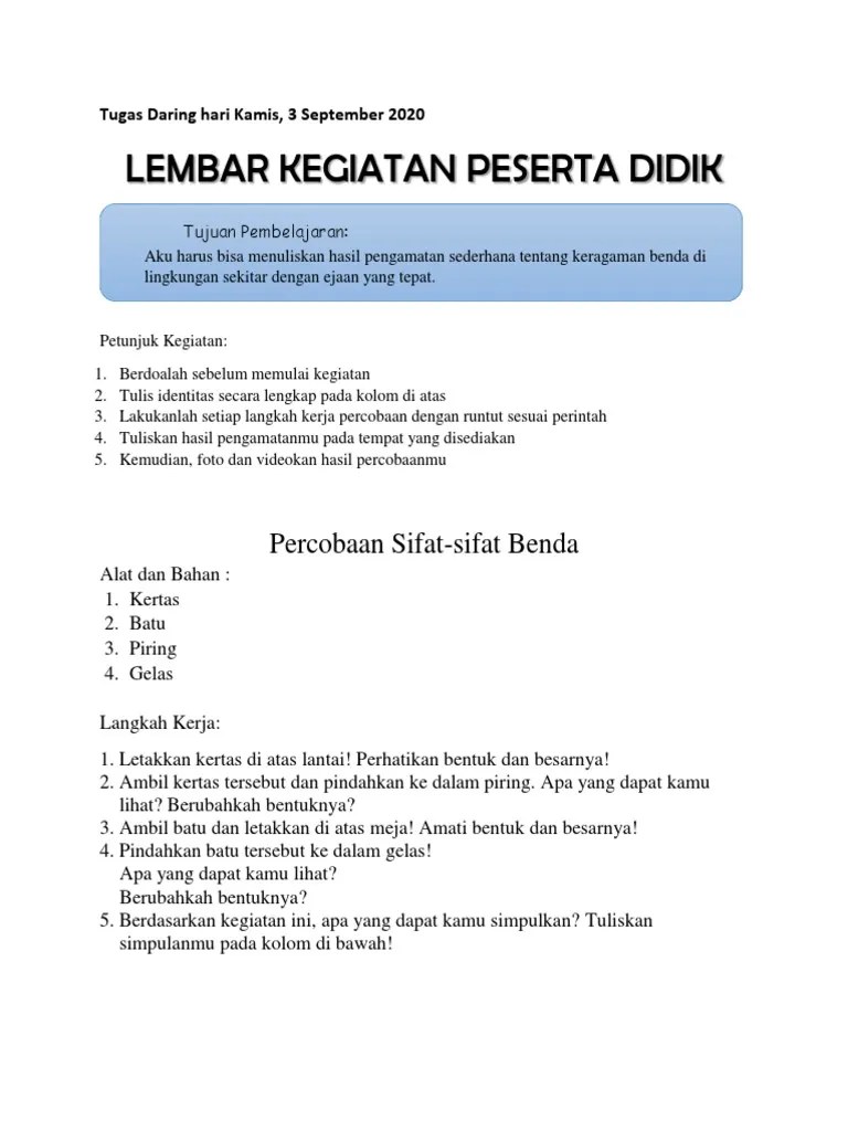 Tugas Daring Hari Kamis | PDF